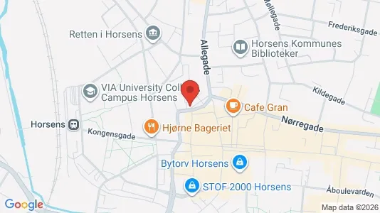 Erhvervslokaler til leje i Horsens - kort over placeringen