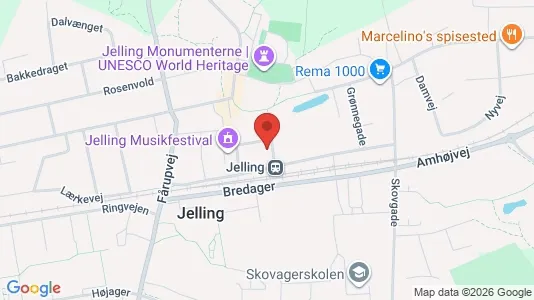 Erhvervslokaler til leje i Jelling - kort over placeringen