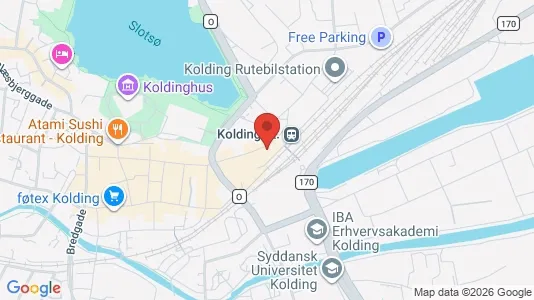 Erhvervslokaler til leje i Kolding - kort over placeringen