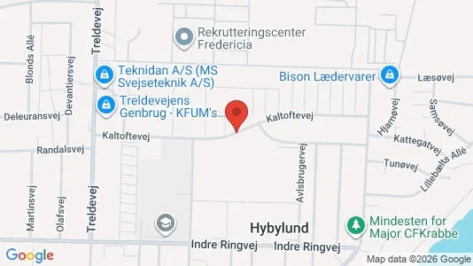 Erhvervslokaler til leje i Fredericia - kort over placeringen