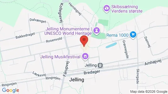 Erhvervslokaler til leje i Jelling - kort over placeringen