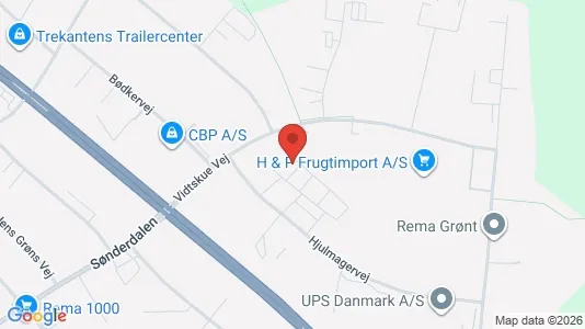 Erhvervslokaler til leje i Vejle Centrum - kort over placeringen