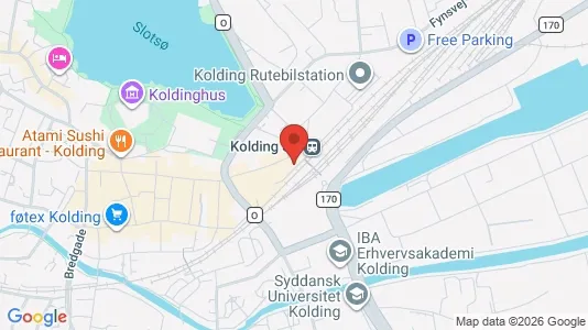 Erhvervslokaler til leje i Kolding - kort over placeringen