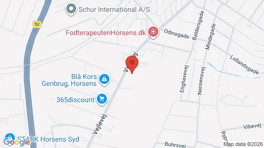 Erhvervslokaler til leje i Horsens - kort over placeringen