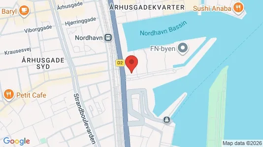 Erhvervslokaler til leje i Nordhavn - kort over placeringen