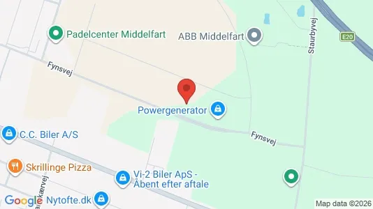 Erhvervslokaler til leje i Middelfart - kort over placeringen