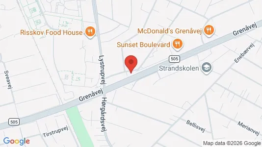 Erhvervslokaler til leje i Risskov - kort over placeringen