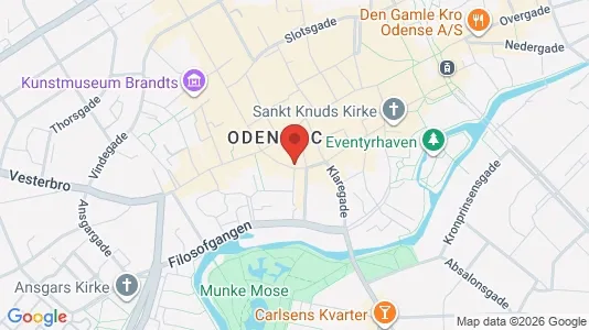 Erhvervslokaler til leje i Odense C - kort over placeringen