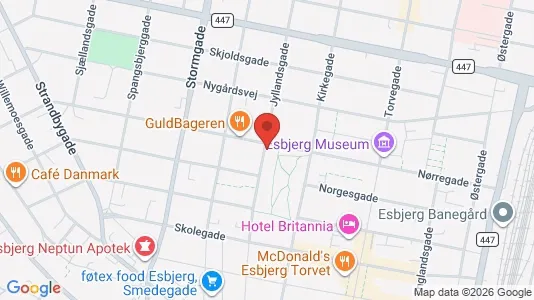 Erhvervslokaler til leje i Esbjerg Centrum - kort over placeringen