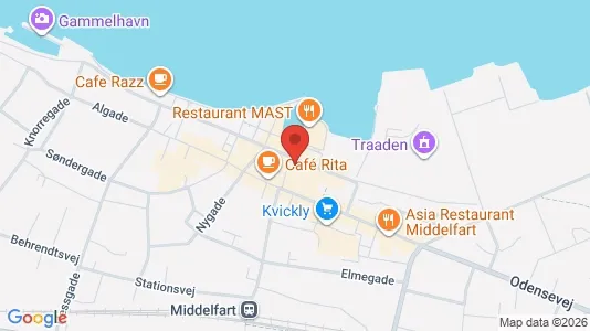 Erhvervslokaler til leje i Middelfart - kort over placeringen