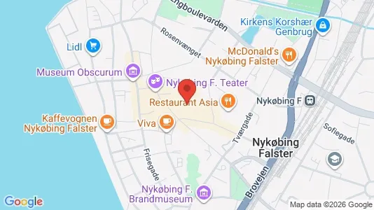 Erhvervslokaler til leje i Nykøbing Falster - kort over placeringen