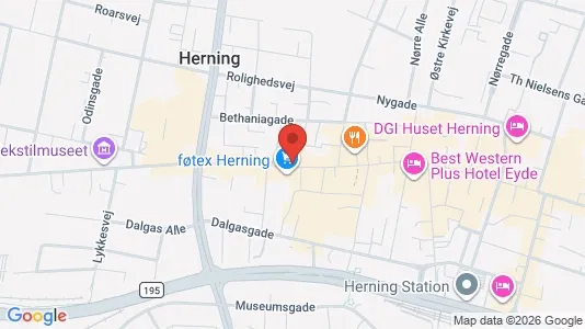 Erhvervslokaler til leje i Herning - kort over placeringen