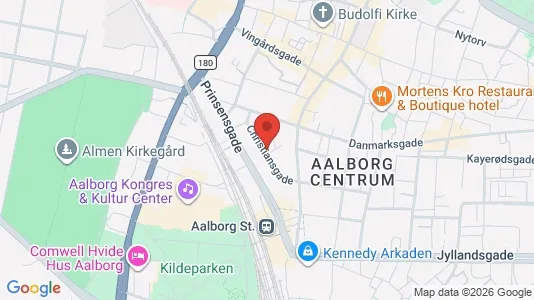 Erhvervslokaler til leje i Aalborg Centrum - kort over placeringen