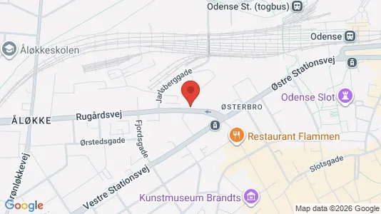 Erhvervslokaler til leje i Odense C - kort over placeringen