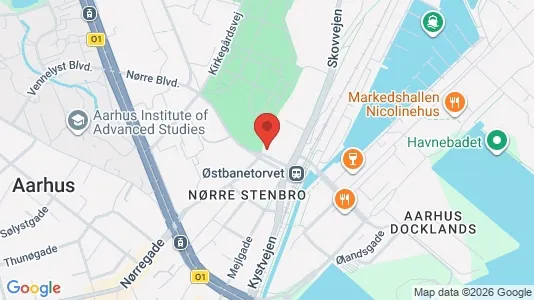 Erhvervslokaler til leje i Århus C - kort over placeringen