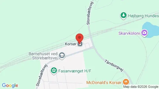 Erhvervslokaler til leje i Korsør - kort over placeringen