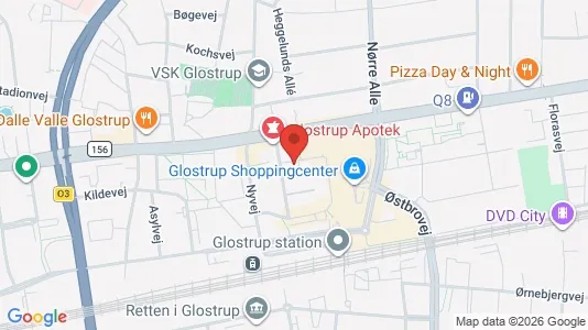Erhvervslokaler til leje i Glostrup - kort over placeringen