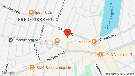 Erhvervslokaler til leje i Vesterbro - kort over placeringen