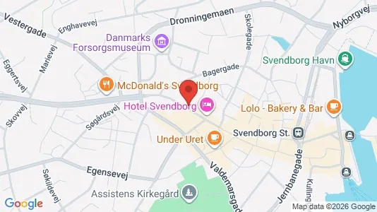 Erhvervslokaler til leje i Svendborg - kort over placeringen