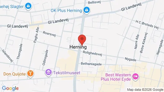 Erhvervslokaler til leje i Herning - kort over placeringen