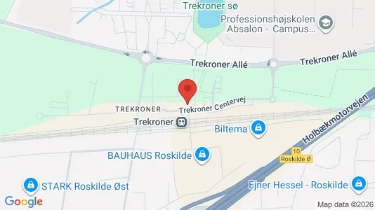 Erhvervslokaler til leje i Roskilde - kort over placeringen