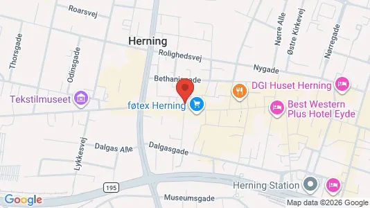 Erhvervslokaler til leje i Herning - kort over placeringen