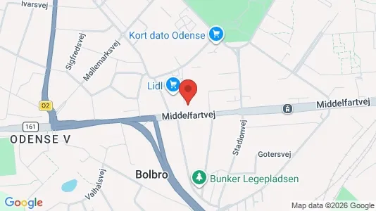 Erhvervslokaler til leje i Odense V - kort over placeringen