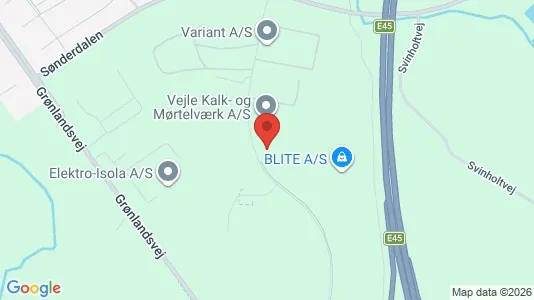 Erhvervslokaler til leje i Vejle Centrum - kort over placeringen