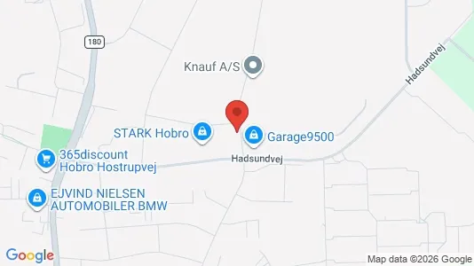Erhvervslokaler til leje i Hobro - kort over placeringen