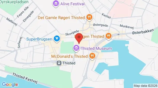 Erhvervslokaler til leje i Thisted - kort over placeringen