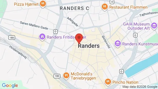 Erhvervslokaler til leje i Randers C - kort over placeringen