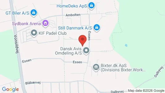 Erhvervslokaler til leje i Kolding - kort over placeringen