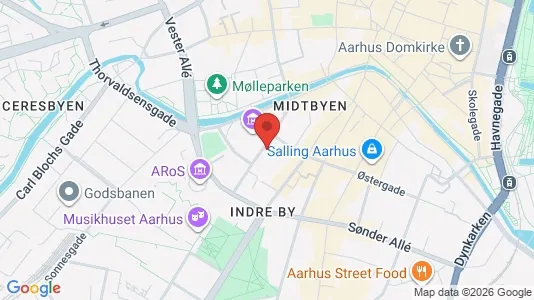 Erhvervslokaler til leje i Århus C - kort over placeringen