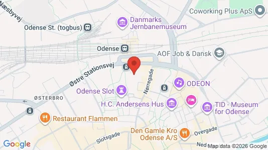 Erhvervslokaler til leje i Odense C - kort over placeringen