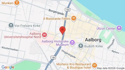 Erhvervslokaler til leje i Aalborg Centrum - kort over placeringen