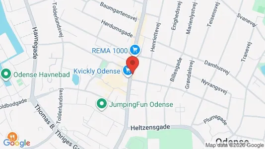 Erhvervslokaler til leje i Odense C - kort over placeringen