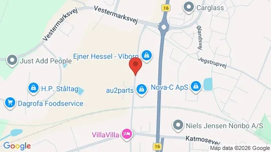 Erhvervslokaler til leje i Viborg - kort over placeringen