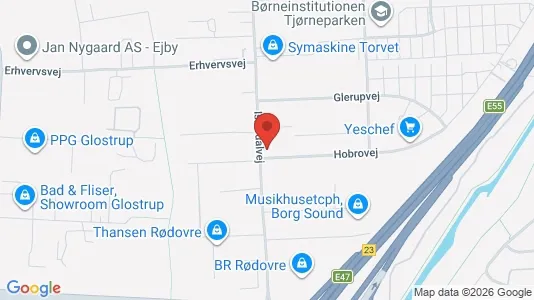 Erhvervslokaler til leje i Rødovre - kort over placeringen