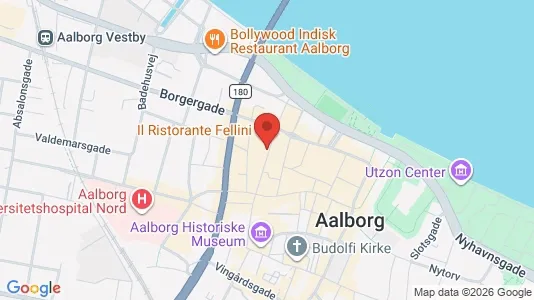 Erhvervslokaler til leje i Aalborg Centrum - kort over placeringen