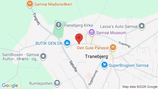 Erhvervslokaler til leje i Samsø - kort over placeringen