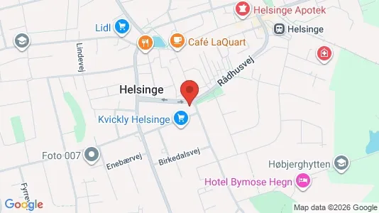 Erhvervslokaler til leje i Helsinge - kort over placeringen