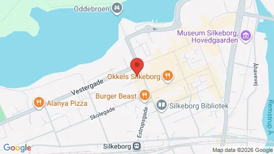 Erhvervslokaler til leje i Silkeborg - kort over placeringen
