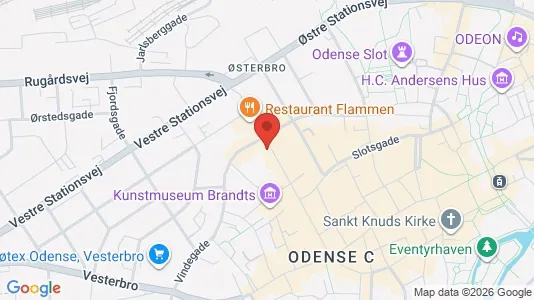 Erhvervslokaler til leje i Odense C - kort over placeringen