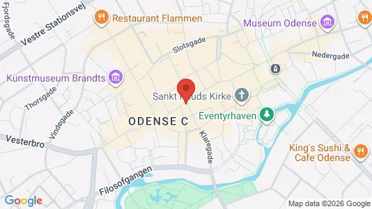 Erhvervslokaler til leje i Odense C - kort over placeringen