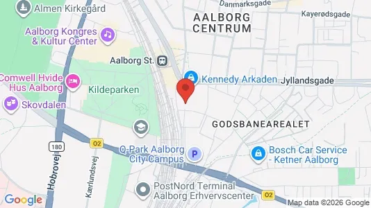 Erhvervslokaler til leje i Aalborg Centrum - kort over placeringen