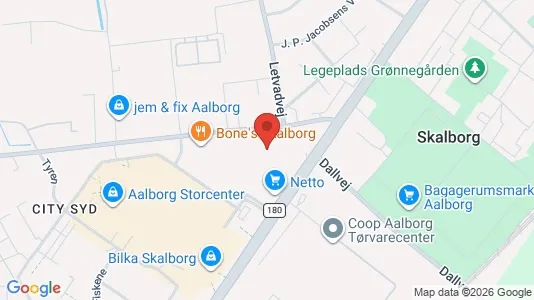 Erhvervslokaler til leje i Aalborg SV - kort over placeringen