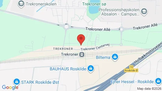 Erhvervslokaler til leje i Roskilde - kort over placeringen