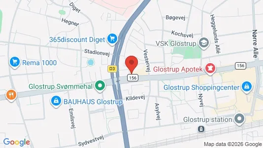 Erhvervslokaler til leje i Glostrup - kort over placeringen