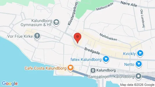Erhvervslokaler til leje i Kalundborg - kort over placeringen