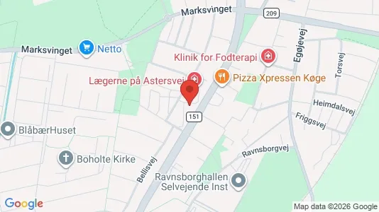 Erhvervslokaler til leje i Køge - kort over placeringen